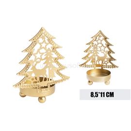 QX IMPEX KFT Iris fém mécsestartó fenyő+szarvas arany 8,5*11 cm QX_IMPEX_KFT_448605 small