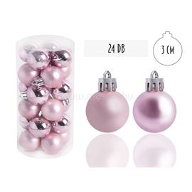 QX IMPEX KFT IRIS Karácsonyfa gömb rózsaszín, 24 db-os, 3cm QX_IMPEX_KFT_050388 small