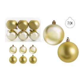 QX IMPEX KFT IRIS karácsonyi dísz  gömb, szettben, pvc dobozban, 6dbos, aranysárga 7 cm QX_IMPEX_KFT_050408 small