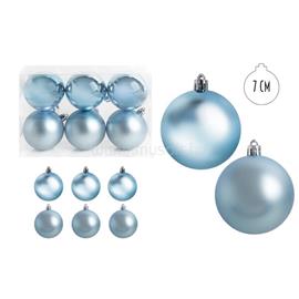QX IMPEX KFT IRIS karácsonyi dísz  gömb, szettben, pvc dobozban, 6dbos, azúrkék 7 cm QX_IMPEX_KFT_050411 small