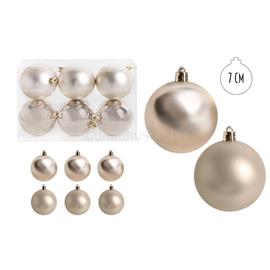 QX IMPEX KFT IRIS karácsonyi dísz  gömb, szettben, pvc dobozban, 6dbos, krém silver 7 cm QX_IMPEX_KFT_050413 small