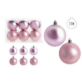 QX IMPEX KFT IRIS karácsonyi dísz  gömb, szettben, pvc dobozban, 6dbos, rózsaszín 7 cm QX_IMPEX_KFT_050412 small
