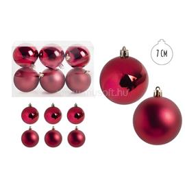 QX IMPEX KFT IRIS karácsonyi dísz gömb, szettben, pvc dobozban, 6dbos, piros 7 cm QX_IMPEX_KFT_050436 small