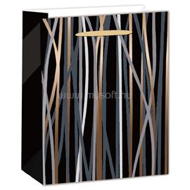 QX IMPEX KFT IRIS matt papírtasak boros fekete/bronz csíkos 12 x 36cm QX_IMPEX_KFT_370489 small
