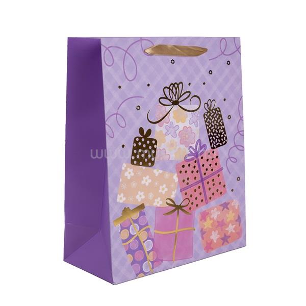 QX IMPEX KFT IRIS matt papírtasak hot stamp ajándékok lila 18 x 23cm