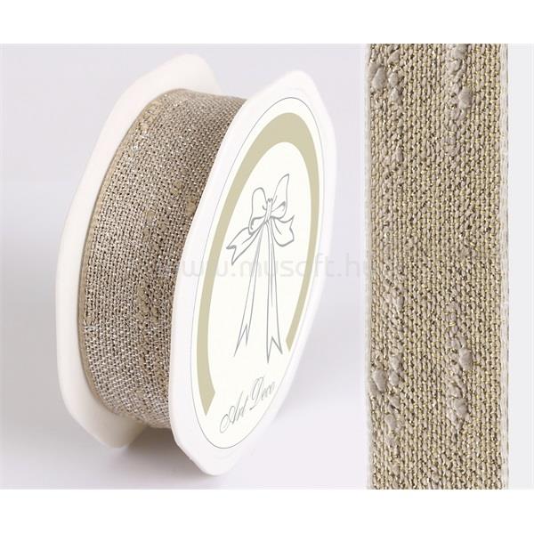 QX IMPEX KFT IRIS szalag juta fémszállal drapp 25mm/10méter