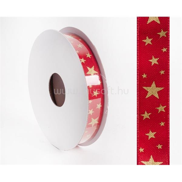 QX IMPEX KFT IRIS szalag textil csillagos piros 15mm/10méter