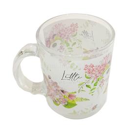 QX IMPEX KFT IRIS üveg bögre, lila virágcsokor mintás 7,8 x 9,7cm QX_IMPEX_KFT_102061 small