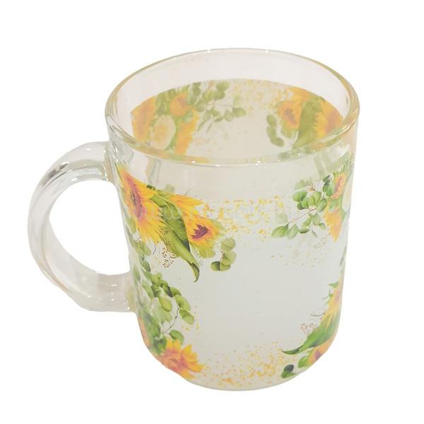 QX IMPEX KFT IRIS üveg bögre, napraforgó mintás 9,7cm