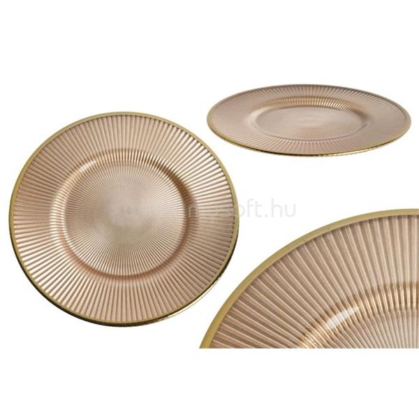 QX IMPEX KFT IRIS üveg tányér bordás arany 21x1,3cm