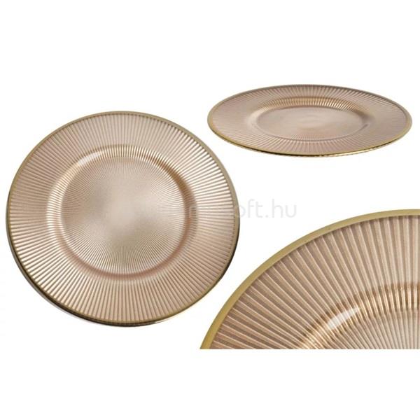QX IMPEX KFT IRIS üveg tányér bordás arany 27x1,7cm