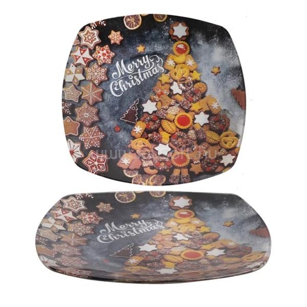 QX IMPEX KFT IRIS üveg tányér mézeskalács minta 25x25cm