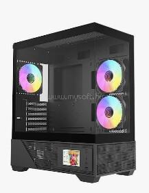 RAIDMAX i803BF LCD kijelzős BLACK ATX számítógépház