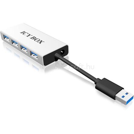 RAIDSONIC ICY BOX IB-AC6104 4-portos USB3.0 hub ezüst