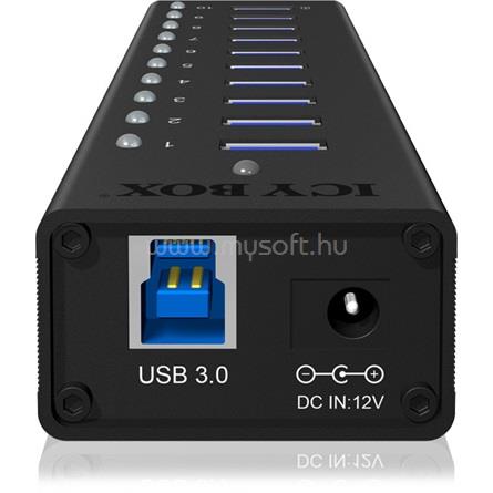 RAIDSONIC ICY BOX IB-AC6110 10 portos USB3.0 hub táppal