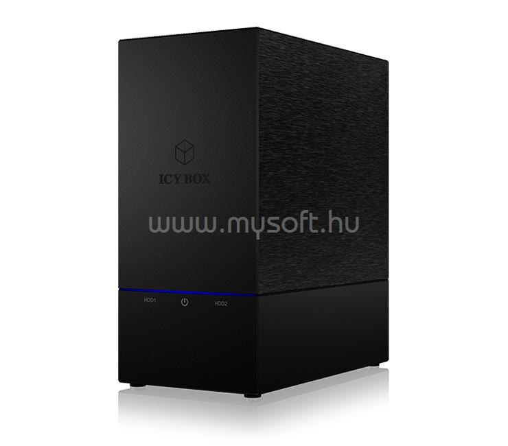 RAIDSONIC ICYBOX USB 3.0 2x3.5" SATA HDD/SSD külső ház aktív hűtéssel (fekete)