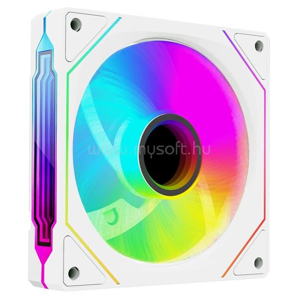 RAMPAGE Cooler 12cm - 7C-120B (max 21,2 dBA, 65,41 m3/h, ház hűtésre, A-RGB LED, fehér)