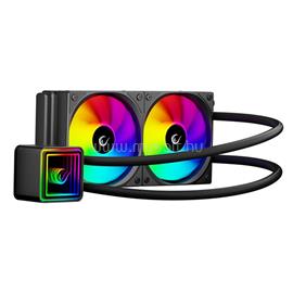 RAMPAGE CPU Water Cooler - INFINITE V240 (36,9dB max., 98,54 m3/h; 2x12cm, A-RGB LED, fekete) RAMPAGE_42366 small