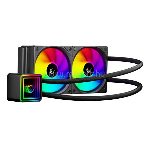 RAMPAGE CPU Water Cooler - INFINITE V240 (36,9dB max., 98,54 m3/h; 2x12cm, A-RGB LED, fekete)