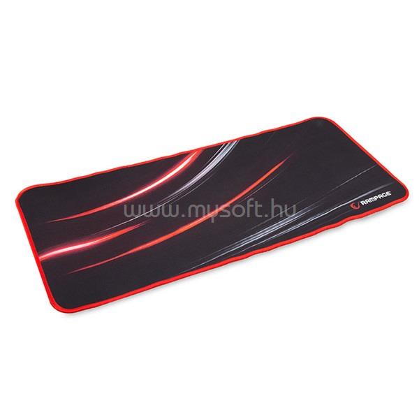 RAMPAGE Egérpad - 300272 (300x700x3mm; fekete-vörös, vörös szegés)