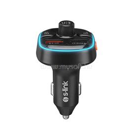 RAMPAGE FM Transmitter - S-link SL-BT240 Bluetooth  (BT5.0.; Dual USB, MicroSD; 3A USB gyorstöltő, LED kijelző) RAMPAGE_36335 small