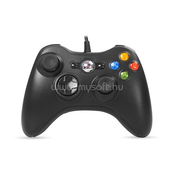 RAMPAGE Gamepad - SG-R360 Black (USB, 2,2m kábel, PC és Xbox360 kompatibilis, fekete)