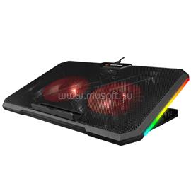 RAMPAGE Notebook Hűtőpad 17"-ig - AD-RC12 GAMEZONE (2*12cm venti, 100rpm, RGB LED) Fekete RAMPAGE_36323 small