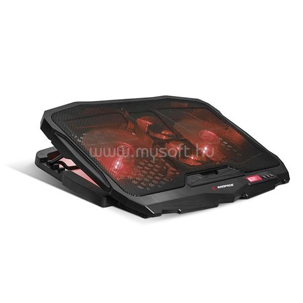 RAMPAGE Notebook Hűtőpad 17"-ig - AD-RC4 (fém rács; 2x12,5cm+2x7cm venti)