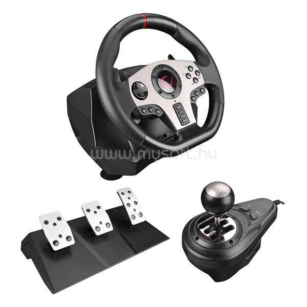 RAMPAGE V902 Gamer kormány (PC, 3 pedál+váltókar, vibrálás)