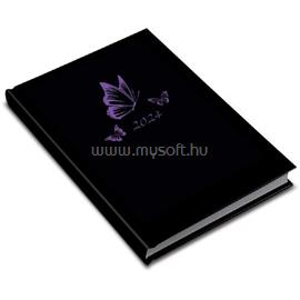 REALSYSTEM 2024-es Laser 5411-38 B6 lila-butterfly zsebnaptár 5411-38 small