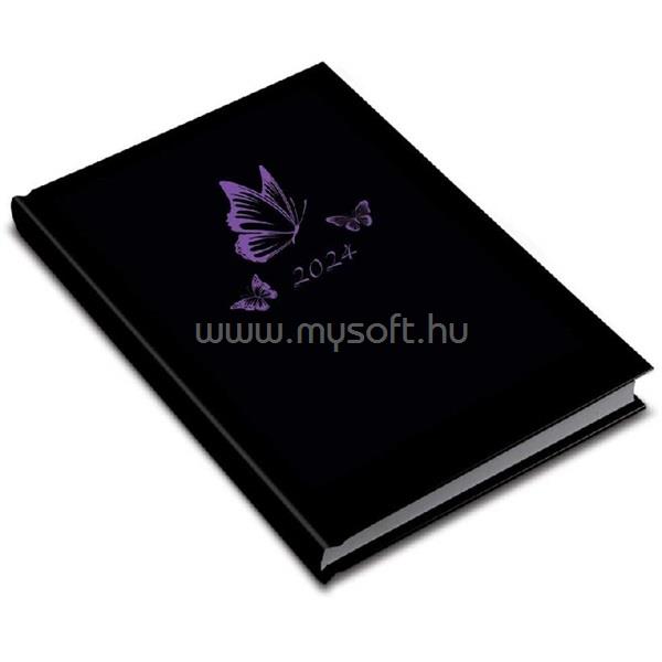 REALSYSTEM 2024-es Laser 5411-38 B6 lila-butterfly zsebnaptár