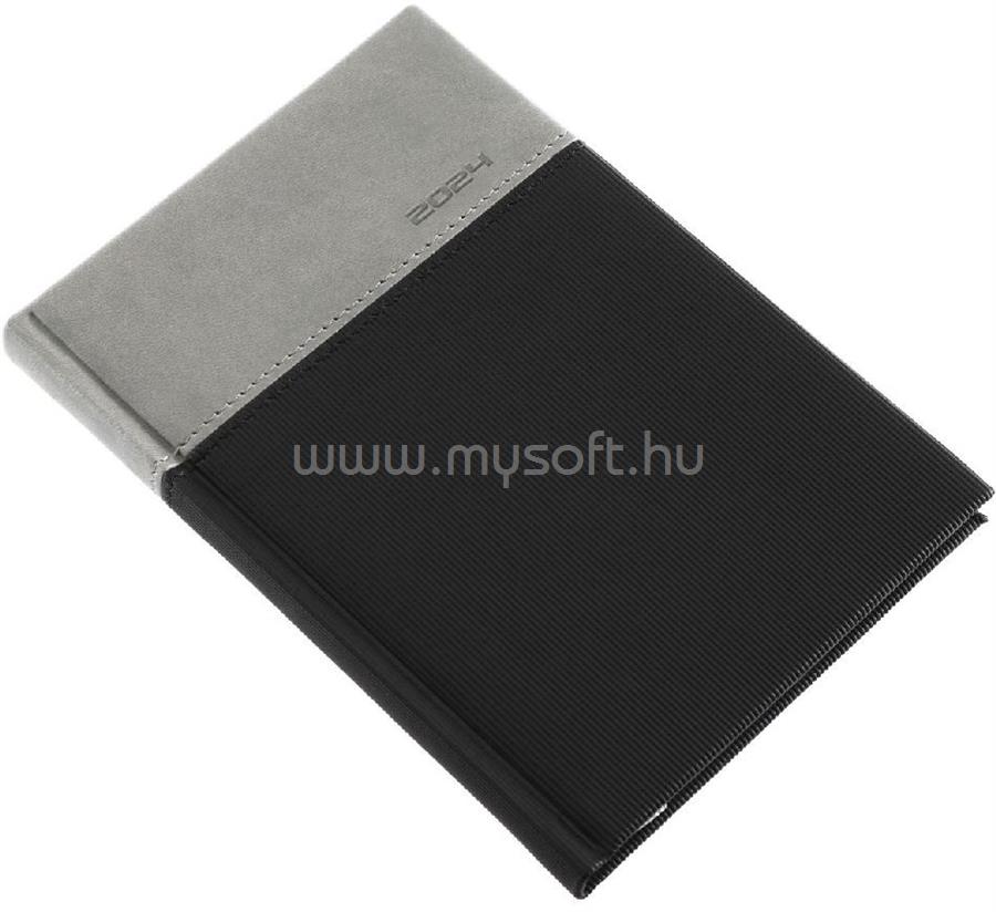 REALSYSTEM 2024-es LUX 5411-43 B6 heti beosztású grafit zsebnaptár