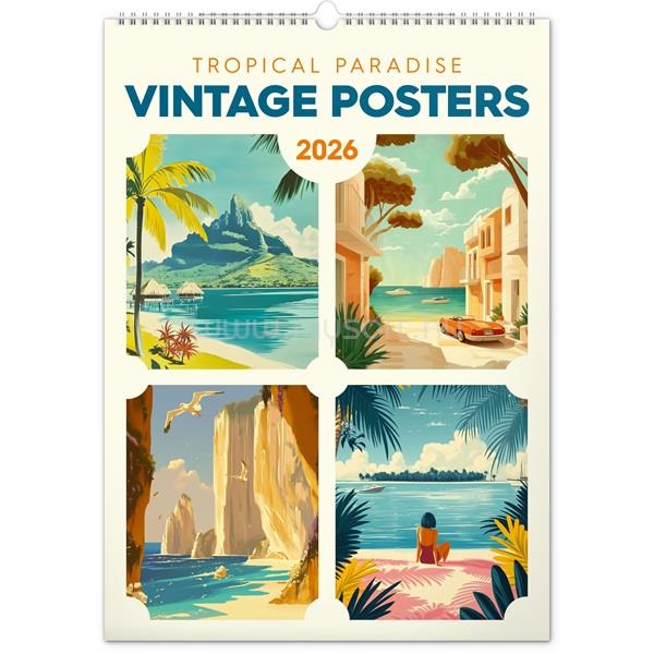 REALSYSTEM Vintage Posters 2026 Tropical Paradise 6094-TP falinaptár