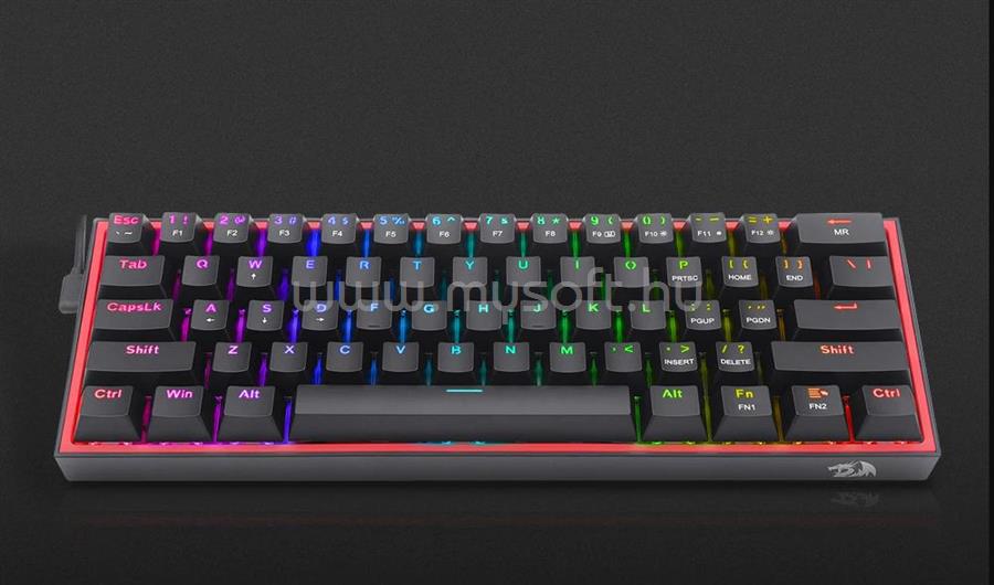 REDRAGON Fizz Pro black, wired&2.4G&BT Mechanical Keyboard, RGB, brown switch Black HU
