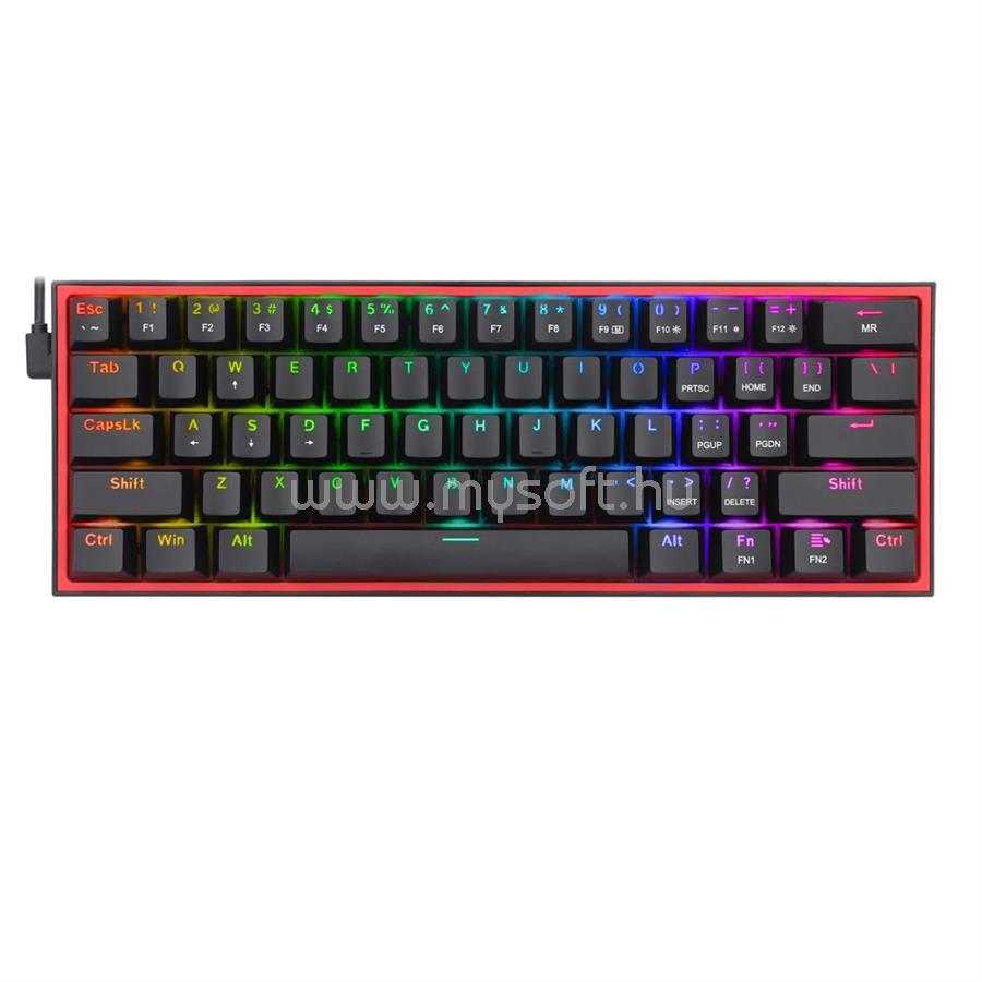 REDRAGON Fizz RGB, wired mechanical keyboard,RGB, red switch Black HU