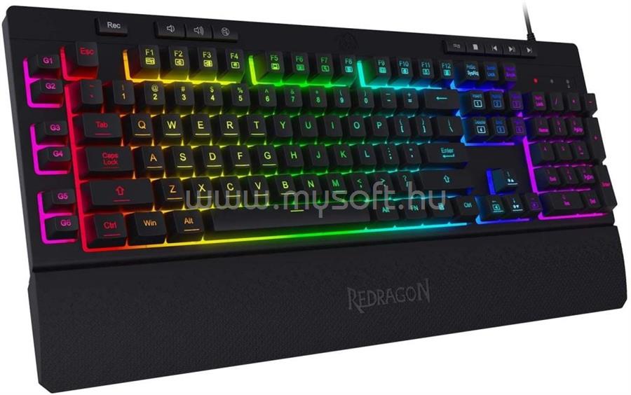 REDRAGON K512 SHIVA gamer vezetékes billentyűzet (magyar, fekete)