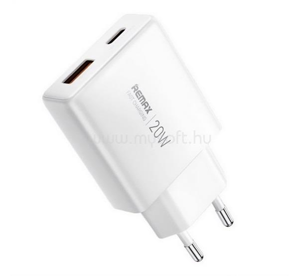 REMAX REMAX ULTRA THIN hálózati töltő USB-Type-C aljzat 20W, ultravékony, FEHÉR