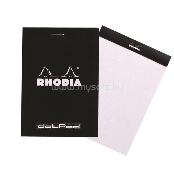 RHODIA A5 ponthálós 80lap fekete jegyzettömb