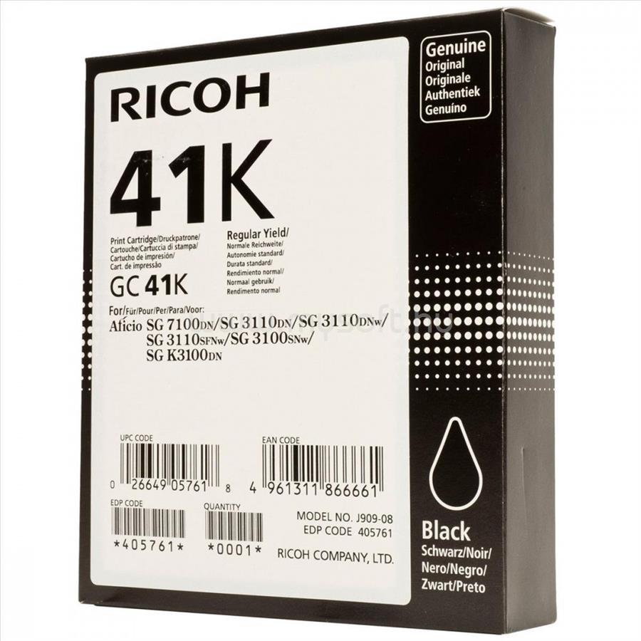 RICOH GC41 tintapatron black ORIGINAL 2,5K