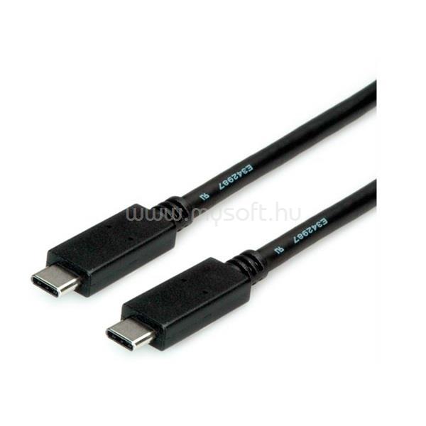 ROLINE Kábel USB 3.2 Gen 2 USB-C - USB-C, M/M, 10Gbit/s, PD (Power Delivery) 20V5A - 100W, Emark-al, 2m (fekete)