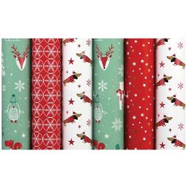 ROTOLUX SANTAS HELPERS 0,7x2m lakkozott csomagolópapír ROT/SANHEL small