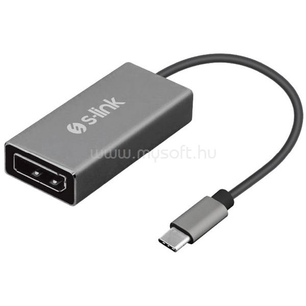 S-LINK Átalakító - SW-U510 (USB Bemenet:USB Type-C, Kiemenet: DVI, fém, szürke)
