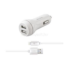 S-LINK Autós töltő  -  SW-C530  (2db USB, 5V/2.1A, 5W, Micro USB, 100cm adat+töltőkábel, fehér) S-LINK_17524 small
