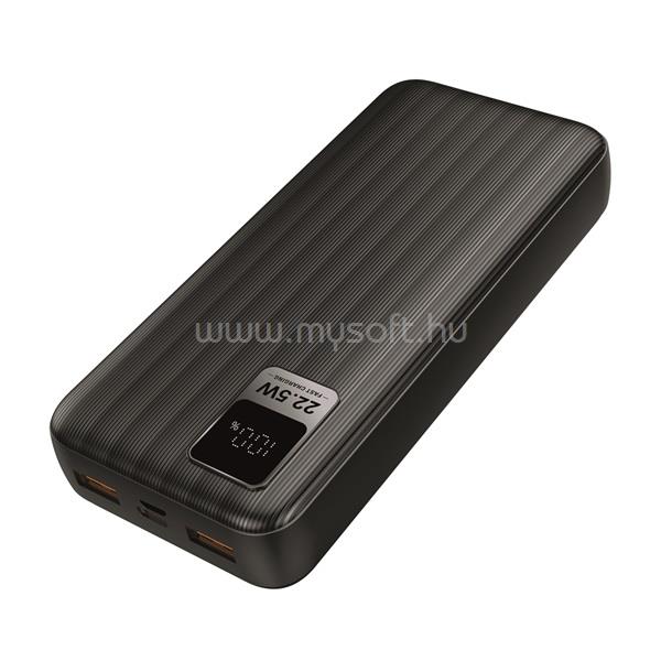 S-LINK G230 20000mAh powerbank (2xUSB, Micro usb, Type-C, PD20W+QC3.0, led, fekete)