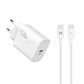 S-LINK SL-EC62TP hálózati töltő (20W, QC4.0 Gyorstöltés,Type-C to Type-C, 100cm adat+töltőkábel, fehér) S-LINK_37439 small