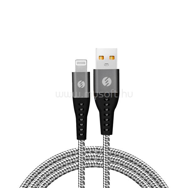 S-LINK kábel  -  SL-STM60L  (3A, 12W, Gyorstöltés, Lightning, 100cm adat+töltőkábel, fehér)