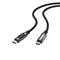 S-LINK kábel - LCC-0100 (LED kijelző, 100W, Gyorstöltés, Type-C to Type-C 100cm adat+töltőkábel, fekete, fonott) S-LINK_41765 small