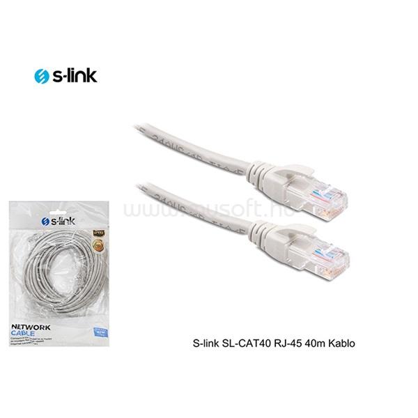 S-LINK Kábel - SL-CAT40 (UTP patch kábel, CAT5e, szürke, 40m)