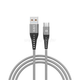 S-LINK kábel - SL-STM60T (3A, 12W, Gyorstöltés, Type-C, 100cm adat+töltőkábel, szürke) S-LINK_37191 small