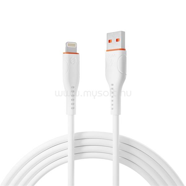 S-LINK kábel - SL-X207E (2A, 12W, Gyorstöltés, Lightning, adat+töltőkábel, fehér)